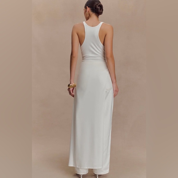 Longline Racerback Top - White - Picture 4 of 4